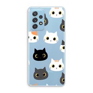 CaseCompany Katten: Samsung Galaxy A73 Transparant Hoesje