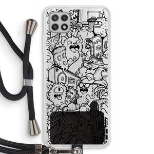 CaseCompany Vexx Black City : Samsung Galaxy A22 4G Transparant Hoesje met koord