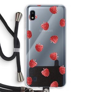 CaseCompany Framboosjes: Samsung Galaxy A10 Transparant Hoesje met koord
