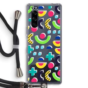 CaseCompany 8-bit N°1: Sony Xperia 5 Transparant Hoesje met koord