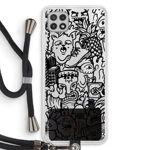 CaseCompany Vexx Black Mixtape: Samsung Galaxy A22 4G Transparant Hoesje met koord
