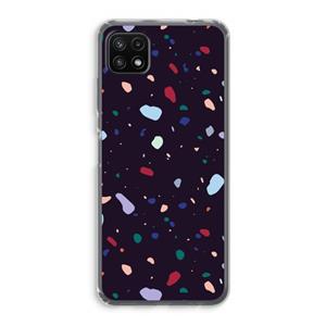 CaseCompany Dark Rounded Terrazzo: Samsung Galaxy A22 5G Transparant Hoesje