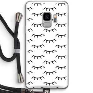 CaseCompany Wimpers: Samsung Galaxy S9 Transparant Hoesje met koord