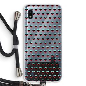 CaseCompany Hartjes: Samsung Galaxy A10 Transparant Hoesje met koord