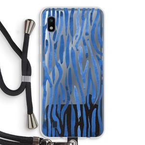 CaseCompany Blauwe nerven: Samsung Galaxy A10 Transparant Hoesje met koord
