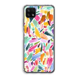 CaseCompany Watercolor Brushstrokes: Samsung Galaxy A22 5G Transparant Hoesje