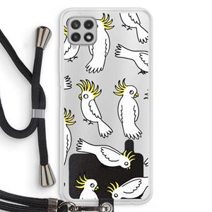 CaseCompany Papegaai: Samsung Galaxy A22 4G Transparant Hoesje met koord