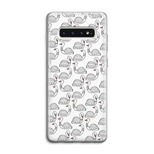 CaseCompany Zwanen: Samsung Galaxy S10 4G Transparant Hoesje