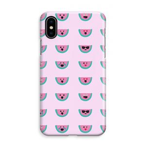 CaseCompany Smiley watermeloenprint: iPhone XS Max Volledig Geprint Hoesje