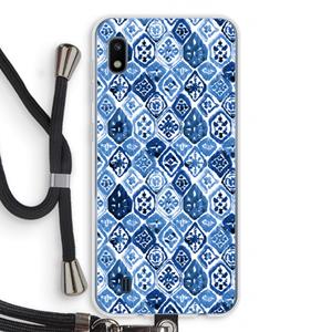 CaseCompany Blauw motief: Samsung Galaxy A10 Transparant Hoesje met koord