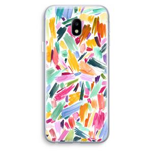 CaseCompany Watercolor Brushstrokes: Samsung Galaxy J3 (2017) Transparant Hoesje