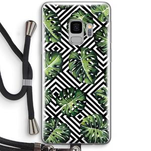 CaseCompany Geometrische jungle: Samsung Galaxy S9 Transparant Hoesje met koord