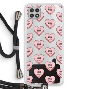CaseCompany Chicks before dicks: Samsung Galaxy A22 4G Transparant Hoesje met koord