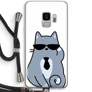 CaseCompany Cool cat: Samsung Galaxy S9 Transparant Hoesje met koord