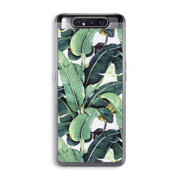 CaseCompany Bananenbladeren: Samsung Galaxy A80 Transparant Hoesje