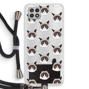 CaseCompany It's a Purrr Case: Samsung Galaxy A22 4G Transparant Hoesje met koord