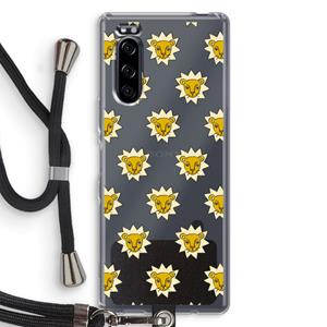 CaseCompany Leeuwenkoppen: Sony Xperia 5 Transparant Hoesje met koord