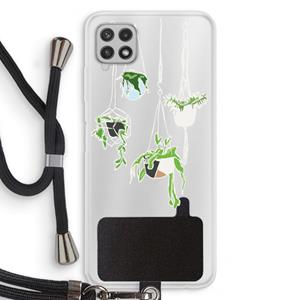 CaseCompany Hang In There: Samsung Galaxy A22 4G Transparant Hoesje met koord