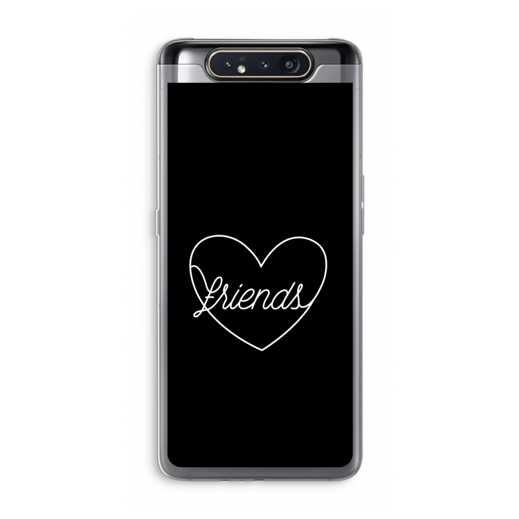 CaseCompany Friends heart black: Samsung Galaxy A80 Transparant Hoesje