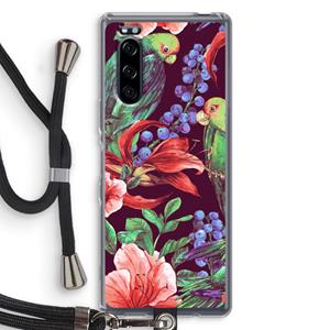 CaseCompany Papegaaien: Sony Xperia 5 Transparant Hoesje met koord