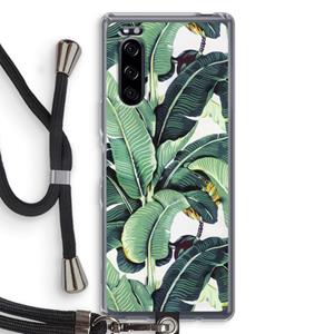 CaseCompany Bananenbladeren: Sony Xperia 5 Transparant Hoesje met koord