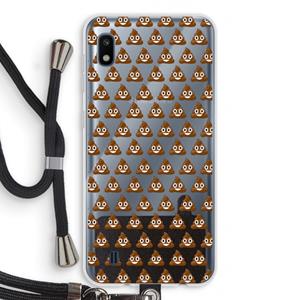 CaseCompany Poop emoji: Samsung Galaxy A10 Transparant Hoesje met koord