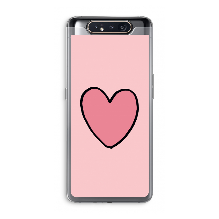 CaseCompany Hartje: Samsung Galaxy A80 Transparant Hoesje