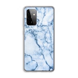 CaseCompany Blauw marmer: Samsung Galaxy A72 Transparant Hoesje