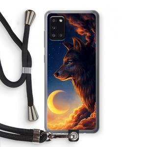 CaseCompany Night Guardian: Samsung Galaxy A31 Transparant Hoesje met koord