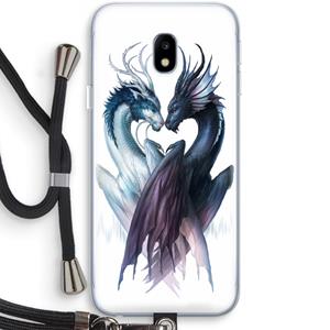 CaseCompany Yin Yang Dragons: Samsung Galaxy J3 (2017) Transparant Hoesje met koord
