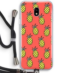 CaseCompany Ananas: Samsung Galaxy J3 (2017) Transparant Hoesje met koord