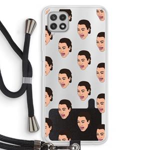 CaseCompany Ugly Cry Call: Samsung Galaxy A22 4G Transparant Hoesje met koord
