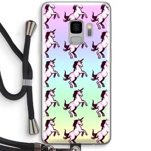 CaseCompany Musketon Unicorn: Samsung Galaxy S9 Transparant Hoesje met koord