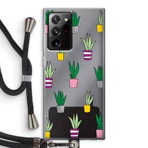 CaseCompany Sanseveria: Samsung Galaxy Note 20 Ultra / Note 20 Ultra 5G Transparant Hoesje met koord