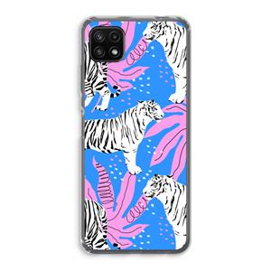 CaseCompany Tijger: Samsung Galaxy A22 5G Transparant Hoesje