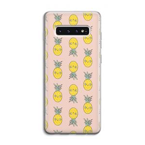 CaseCompany Ananas: Samsung Galaxy S10 4G Transparant Hoesje