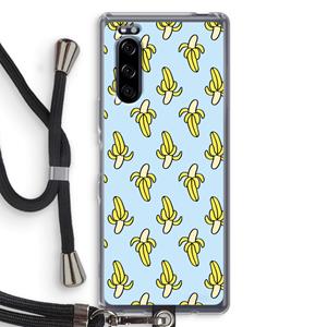 CaseCompany Bananas: Sony Xperia 5 Transparant Hoesje met koord