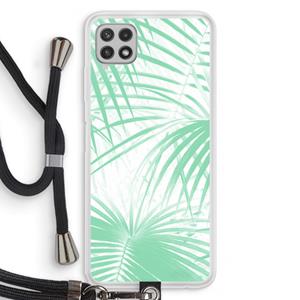 CaseCompany Palmbladeren: Samsung Galaxy A22 4G Transparant Hoesje met koord