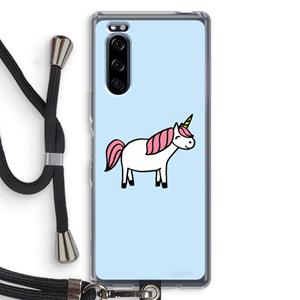 CaseCompany Eenhoorn: Sony Xperia 5 Transparant Hoesje met koord