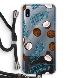 CaseCompany Kokosnoot roze: Samsung Galaxy A10 Transparant Hoesje met koord