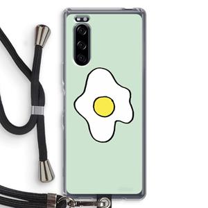 CaseCompany Spiegelei: Sony Xperia 5 Transparant Hoesje met koord