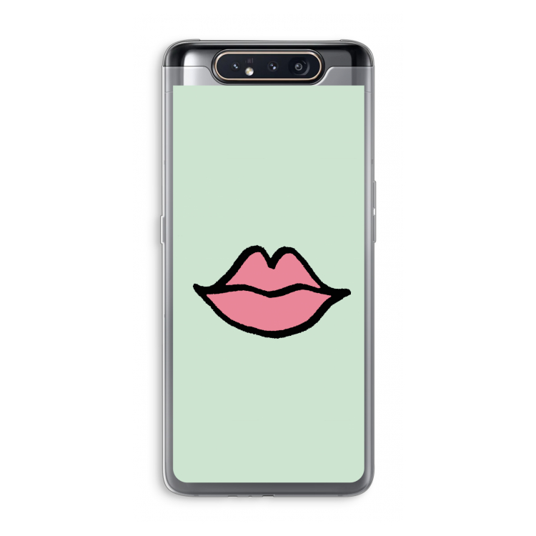 CaseCompany Kusje: Samsung Galaxy A80 Transparant Hoesje