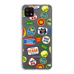 CaseCompany Fruitsticker: Samsung Galaxy A22 5G Transparant Hoesje