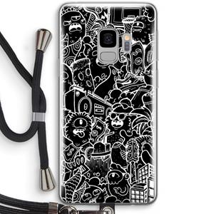 CaseCompany Vexx Black City : Samsung Galaxy S9 Transparant Hoesje met koord