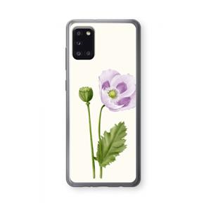 CaseCompany Purple poppy: Samsung Galaxy A31 Transparant Hoesje
