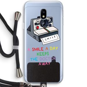 CaseCompany Smile: Samsung Galaxy J3 (2017) Transparant Hoesje met koord