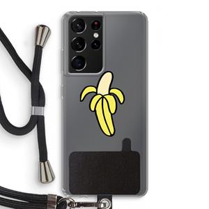 CaseCompany Banana: Samsung Galaxy S21 Ultra Transparant Hoesje met koord