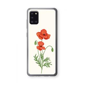 CaseCompany Red poppy: Samsung Galaxy A31 Transparant Hoesje