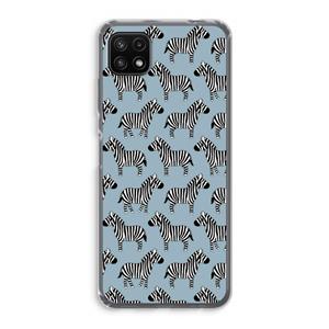 CaseCompany Zebra: Samsung Galaxy A22 5G Transparant Hoesje