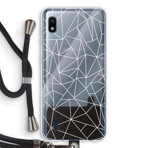 CaseCompany Geometrische lijnen wit: Samsung Galaxy A10 Transparant Hoesje met koord